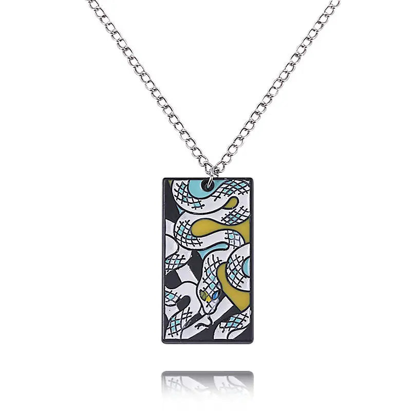 Demon Slayer Anime Peripheral Kochou Shinobu Metal Necklace Pendant Fashion Personalized Accessories Cosplay Niche Gifts