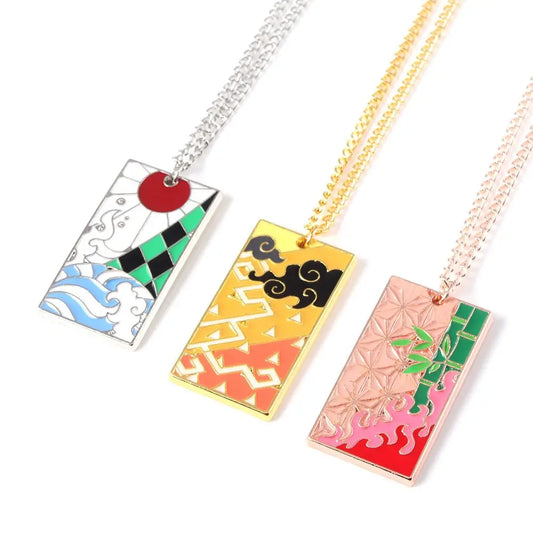 Demon Slayer Anime Peripheral Kochou Shinobu Metal Necklace Pendant Fashion Personalized Accessories Cosplay Niche Gifts