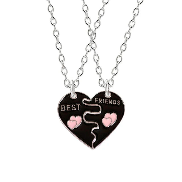 Love/Friendship Pendant Necklace 2 Pcs/ Set Rainbow Broken Heart BFF Good Friends Friendship Jewelry