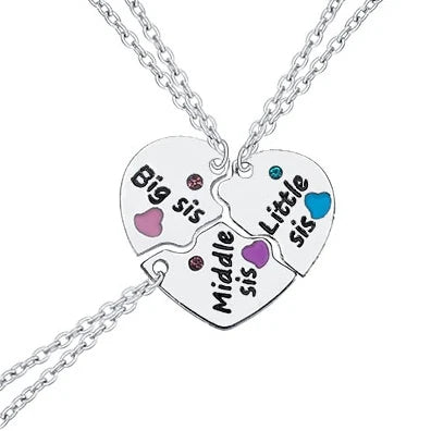 Love/Friendship Pendant Necklace 2 Pcs/ Set Rainbow Broken Heart BFF Good Friends Friendship Jewelry