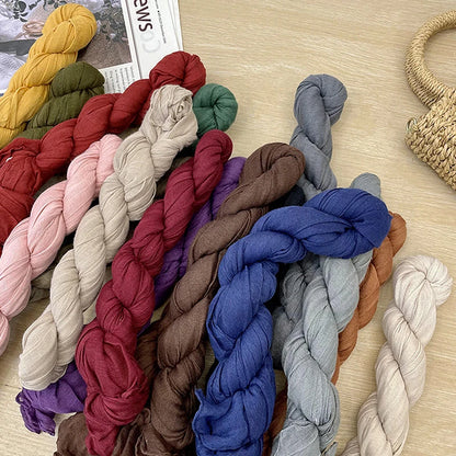 1Pieces Korean Style Cotton Linen Folded Women's Scarf Thin Pure Color Simple Match Long Shoulder Mountaineering Scarf
