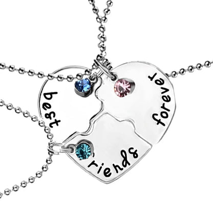Love/Friendship Pendant Necklace 2 Pcs/ Set Rainbow Broken Heart BFF Good Friends Friendship Jewelry