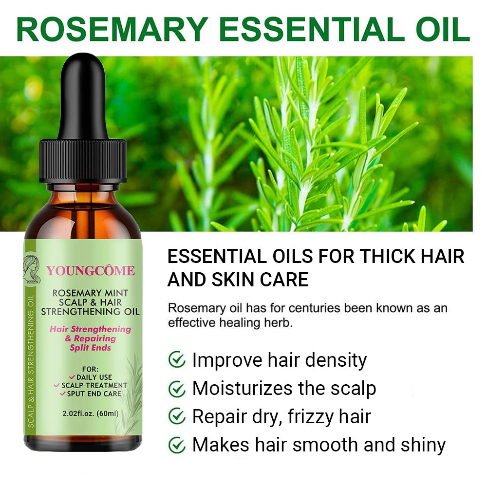 Hair Care Essential Lightweight Rosemary Mint Hair Strengthening Oil Nourishing Treatment, Stimulating Growth, Reducing itch, and retaining scalp and hair moisture for more length retention