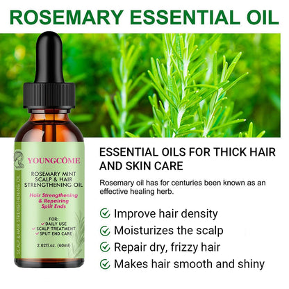 Hair Care Essential Lightweight Rosemary Mint Hair Strengthening Oil Nourishing Treatment, Stimulating Growth, Reducing itch, and retaining scalp and hair moisture for more length retention