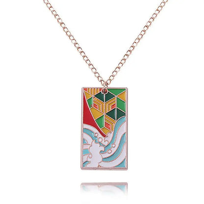 Demon Slayer Anime Peripheral Kochou Shinobu Metal Necklace Pendant Fashion Personalized Accessories Cosplay Niche Gifts