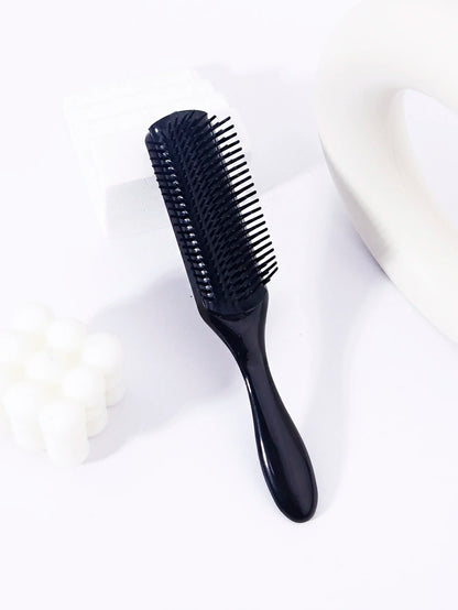 1pc 9-row nylon massage curling brush, hair salon straight hair curling comb, nylon bristles Special for real hair wigs