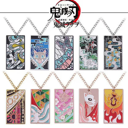 Demon Slayer Anime Peripheral Kochou Shinobu Metal Necklace Pendant Fashion Personalized Accessories Cosplay Niche Gifts
