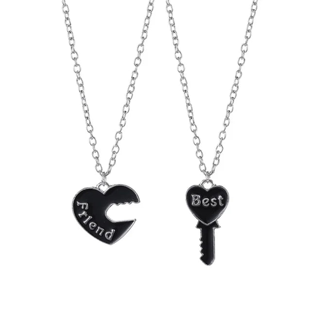 Love/Friendship Pendant Necklace 2 Pcs/ Set Rainbow Broken Heart BFF Good Friends Friendship Jewelry