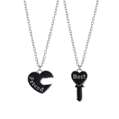 Love/Friendship Pendant Necklace 2 Pcs/ Set Rainbow Broken Heart BFF Good Friends Friendship Jewelry