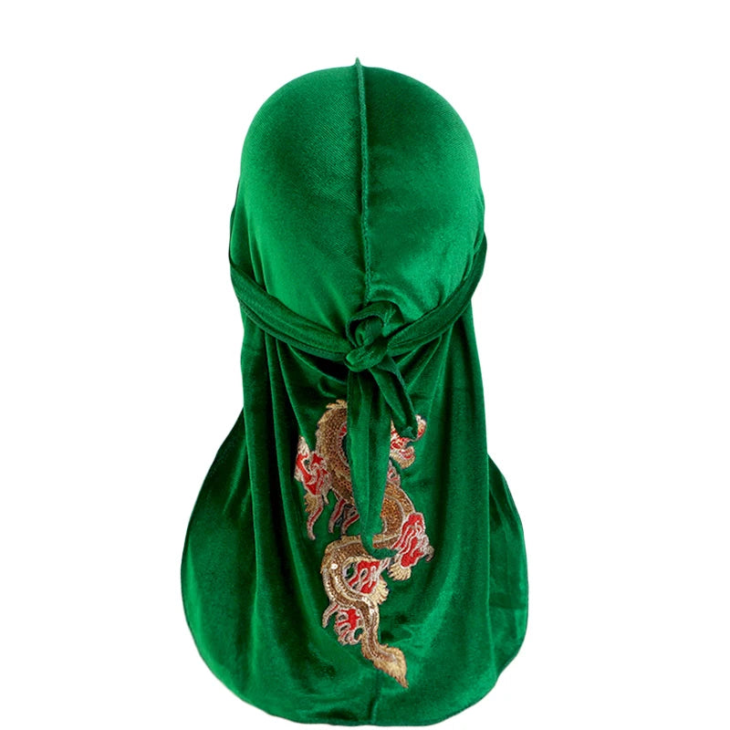 Velvet Chinese Dragon Print Durag