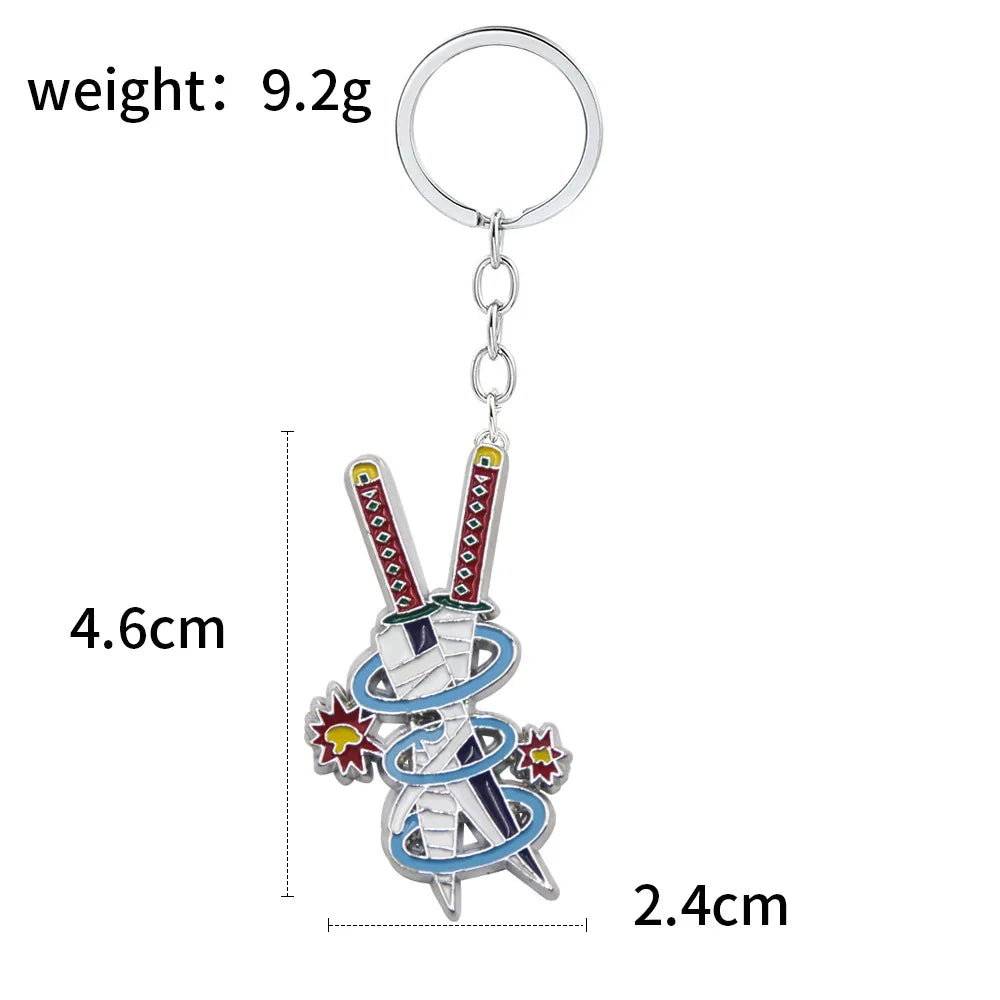 Anime Demon Slayer Kimetsu no Yaiba Keychain Anime Cosplay Sword Key Chains Metal Pendant Keyring llaveros Accessories Gifts
