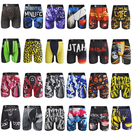 ETHIKA 1Pcs Breathable, fitting Mens Boxers Fashion Print