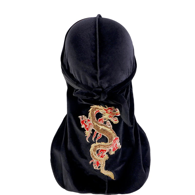 Velvet Chinese Dragon Print Durag
