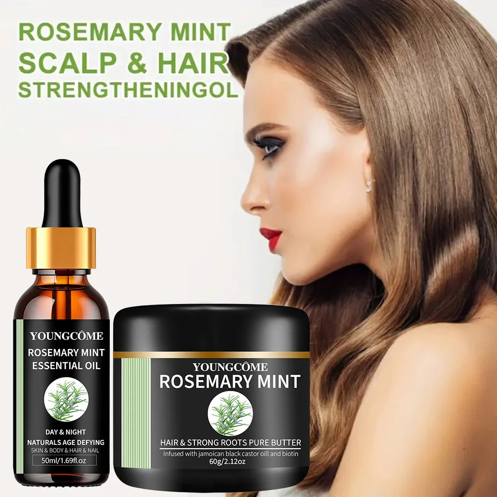 Rosemary Mint Essential Oil for Hair Growth - Natural Hair Film Treatment to Strengthen & Thicken Hair 2025 New Formula 1/2set