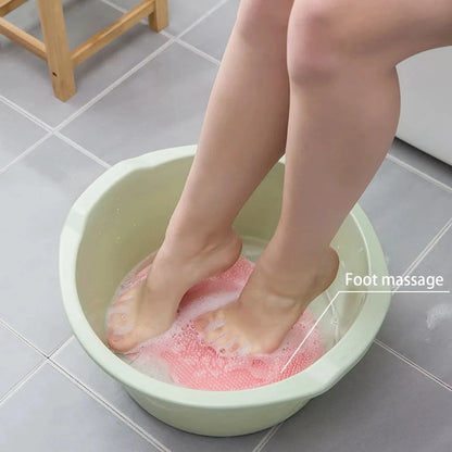 Non-slip Silicone Foot Massage Pad Shower Mat Wash Foot Pad Exfoliating Cleaning Tool Stick on any Surface