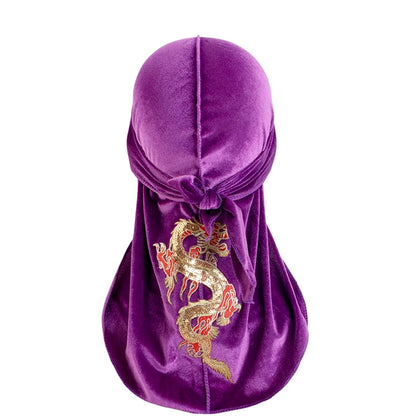 Velvet Chinese Dragon Print Durag