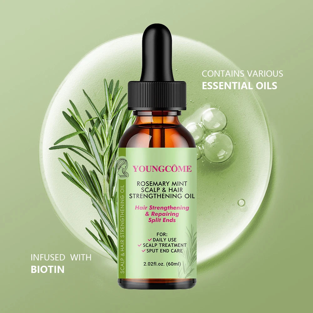 Hair Care Essential Lightweight Rosemary Mint Hair Strengthening Oil Nourishing Treatment, Stimulating Growth, Reducing itch, and retaining scalp and hair moisture for more length retention