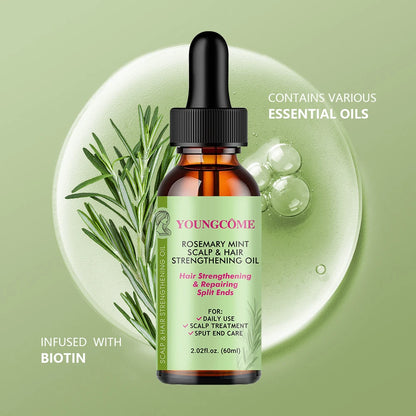 Hair Care Essential Lightweight Rosemary Mint Hair Strengthening Oil Nourishing Treatment, Stimulating Growth, Reducing itch, and retaining scalp and hair moisture for more length retention