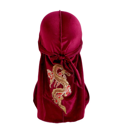 Velvet Chinese Dragon Print Durag