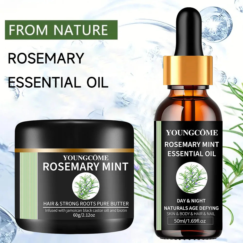 Rosemary Mint Essential Oil for Hair Growth - Natural Hair Film Treatment to Strengthen & Thicken Hair 2025 New Formula 1/2set
