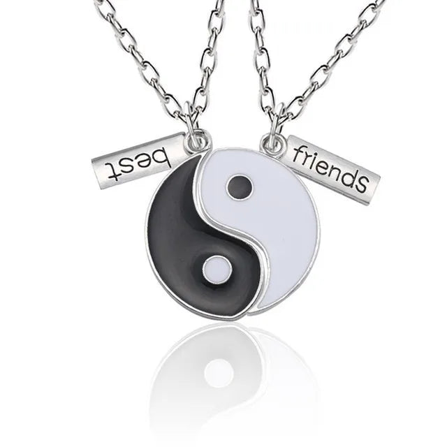 Love/Friendship Pendant Necklace 2 Pcs/ Set Rainbow Broken Heart BFF Good Friends Friendship Jewelry